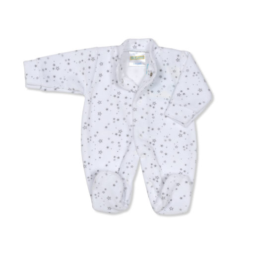 Stars Velour Sleep Suit/Baby Grow