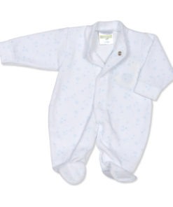 Blue Stars Velour Sleep Suit/Baby Grow