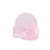 Girls Pink Feathered Rosette Hat