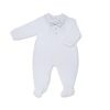 Unisex White Velour Sleepsuit - Plain