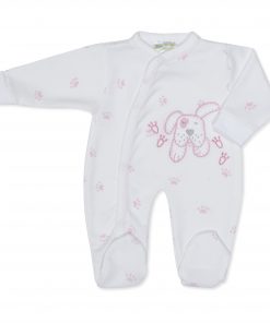 Girls White Puppy Sleepsuit