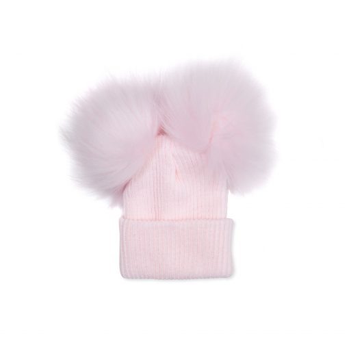 Girls Double Fur Pom Hat